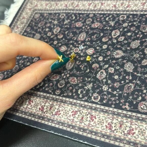 The Josephine Gold sterling silver stud earrings x cross studs - Picture 2 of 3